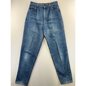 Vintage Lee Jeans Women's Sz 12 Blue Heavy Denim High Waist 80s Mom Jeans 29x30